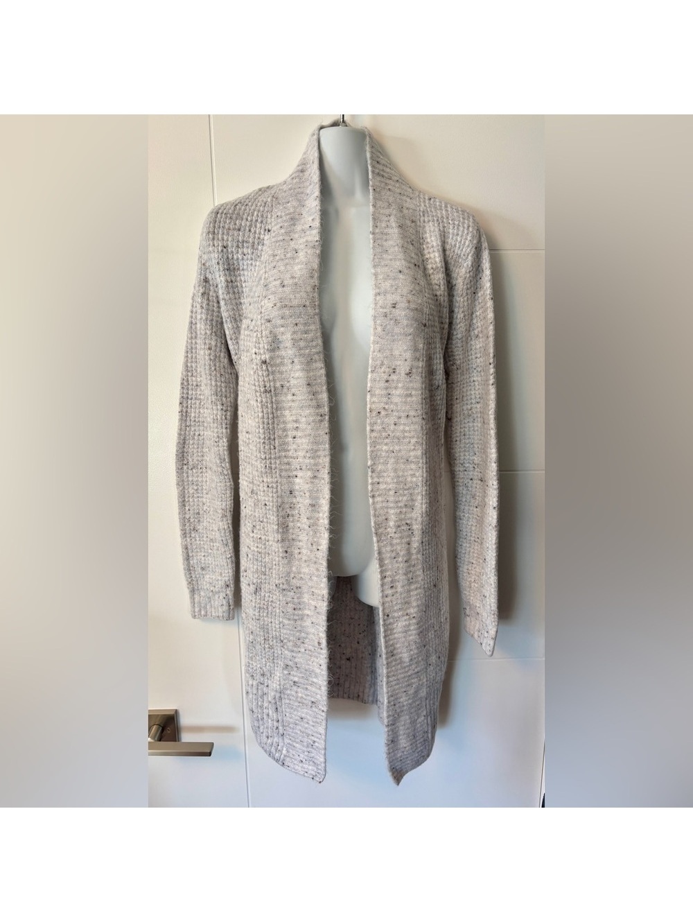 NWT XS TALL Old Navy Open-Front Speckled Shaker Stitch Duster Knit Cardigan